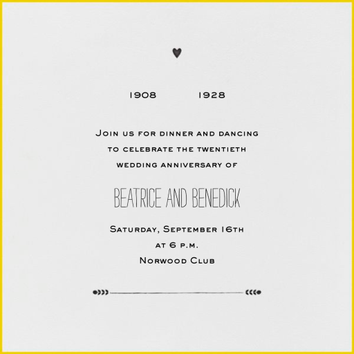 The Raleigh - Anniversary Invitation by Mr. Boddington's Studio