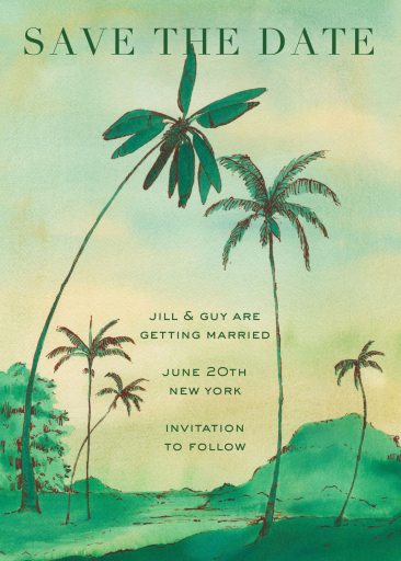 Watercolor Palm Tree Invitation