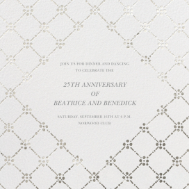 Pearl Embroidery (Square) - Party Invitation by Oscar de la Renta