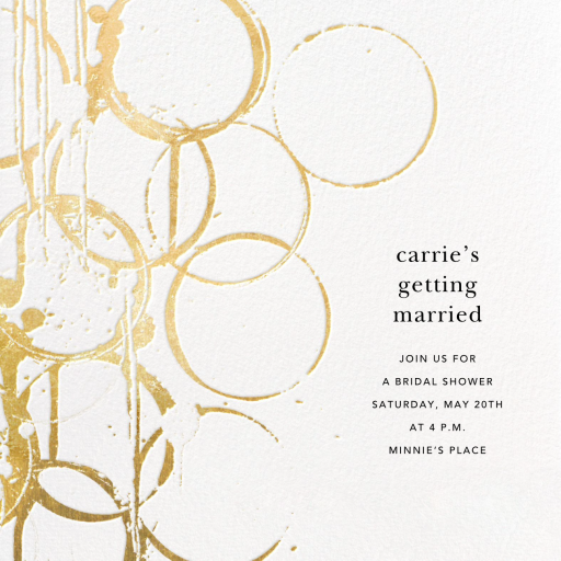 Metallic Circles Watermark - Bridal Shower Invitation by Kelly Wearstler