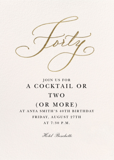 Milestone Manuscript - 40th Birthday Invitation by Stephanie Fishwick