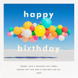Balloon Airlift (Square) - Birthday Card by Gray Malin