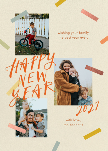 Photo Confetti New Year Card