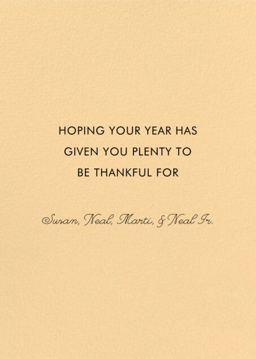 Deco Thanksgiving (Marsha Robinson) by Red Cap Cards - Back