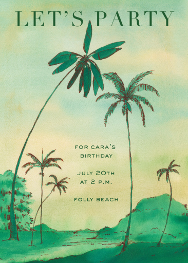Watercolor Palm Tree Invitation