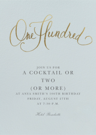 Milestone Manuscript - 100th Birthday Invitation by Stephanie Fishwick