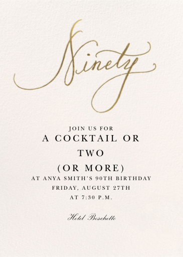 Milestone Manuscript - 90th Birthday Invitation by Stephanie Fishwick