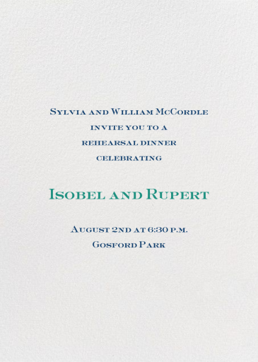 For Ever and Ever - Rehearsal Dinner Invitation by Mr. Boddington's Studio - Back