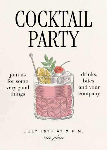 Nightcap - Cocktail Party Invitation by Martha Stewart