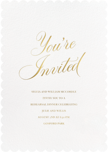 Golden Glimmer - Rehearsal Dinner Invitation by Sugar Paper