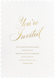 Golden Glimmer - Rehearsal Dinner Invitation by Sugar Paper