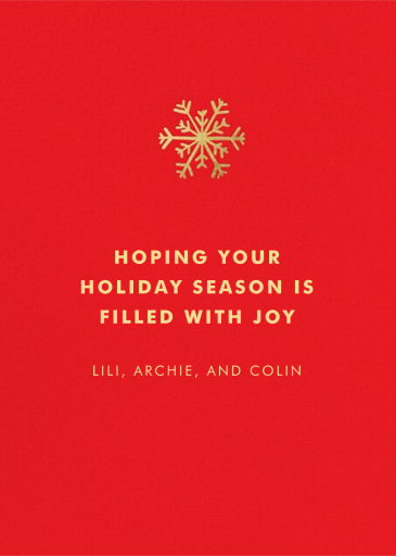 Joy and Wonder - Holiday Card by Hello!Lucky - Back