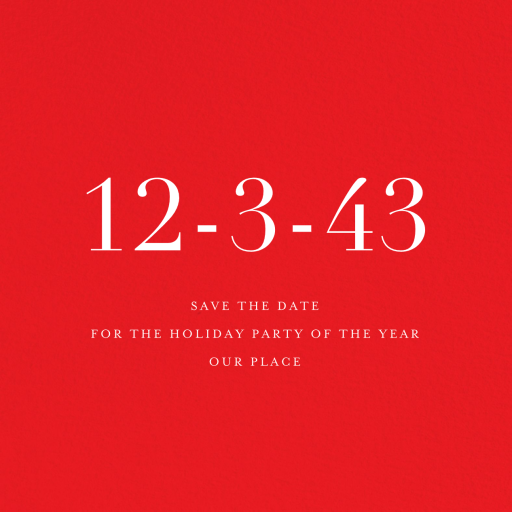 Red - Holiday Save the Date by Paperless Post