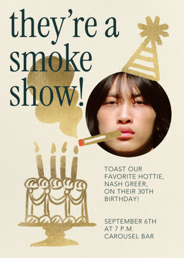 Candle Smoke - Birthday Invitation by Derek Blasberg