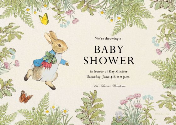 Personalised Floral Peter Rabbit & Jemima Puddleduck Birthday Invitations | Pack Of 10