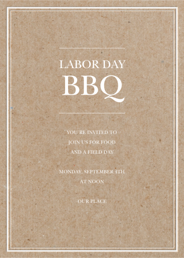 Chipboard Classic - Labor Day Invitation by Sugar Paper
