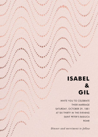 Rose Gold Wavy Dots Pattern Invitation
