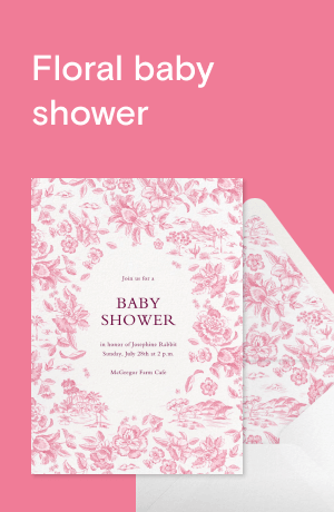 Floral baby shower invitations