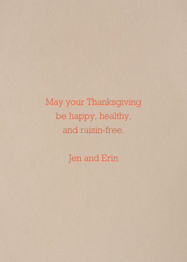 Dinner is Served - Thanksgiving Card by Paperless Post - Back