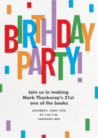 Rainbow Block Lettering - Birthday Invitation by Paperless Post