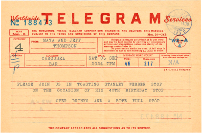 On the Gram - Birthday Invitation by Annie Atkins