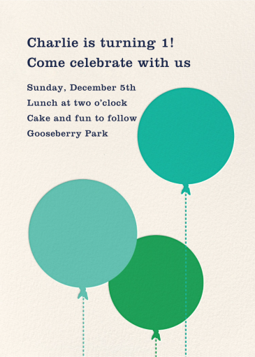 Balloon Baby - First Birthday Invitation by kate spade new york