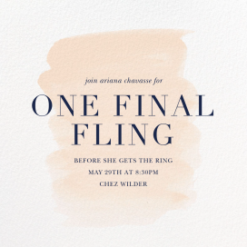 Basic Brushstroke - Bachelorette Party Invitation by Sugar Paper