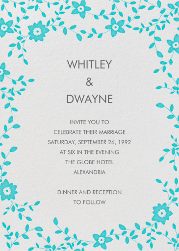 Vintage Flower - Wedding Invitation by Linda and Harriett