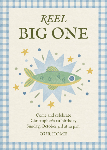 Fish in Frame - First Birthday Invitation by Paperless Post