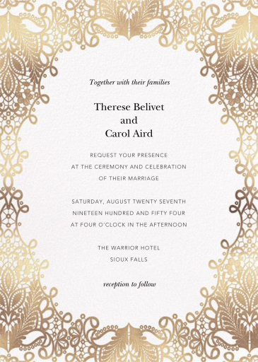 Heirloom Lace - Invitation by Oscar de la Renta