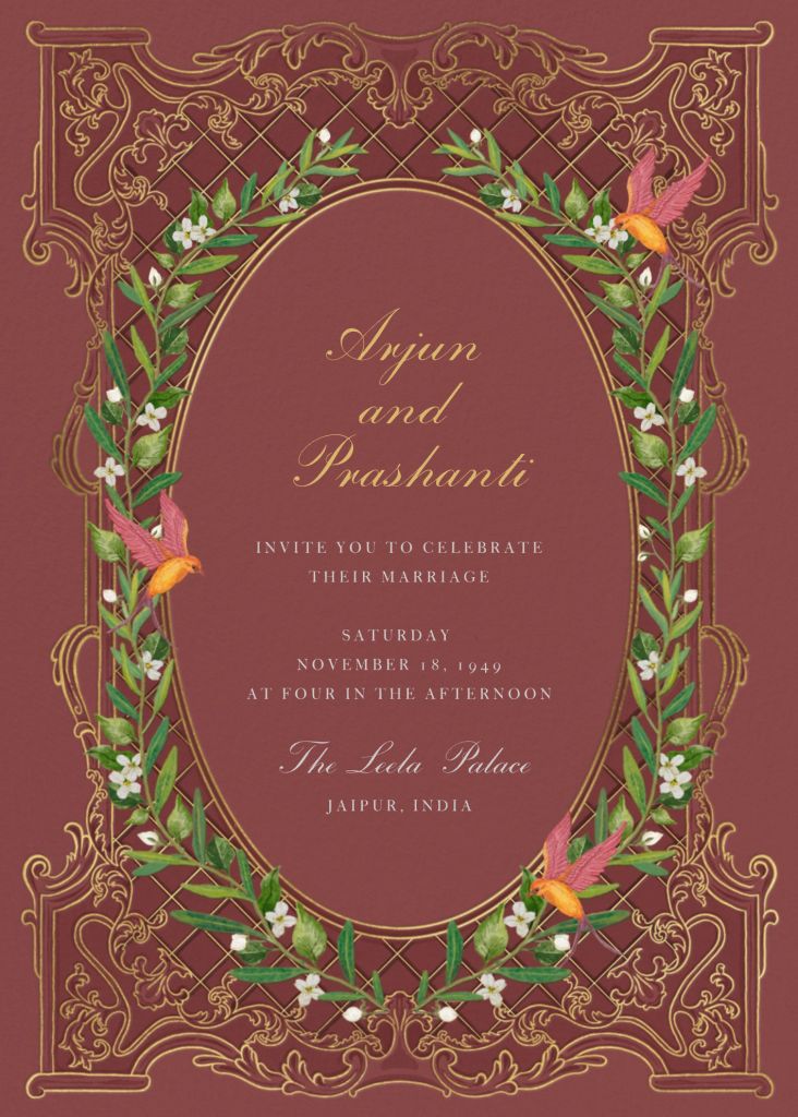 Enchanted Frame Wedding Invitation Send online instantly RSVP