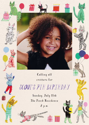 Fantastic Felines Photo - Birthday Invitation by Mr. Boddington's Studio