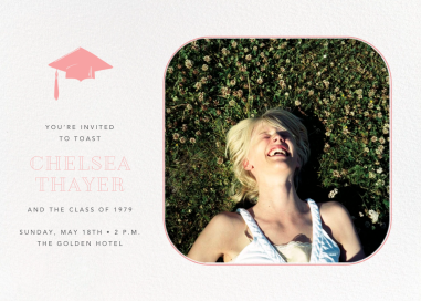 Photo Graduation Rose Gold Invitation