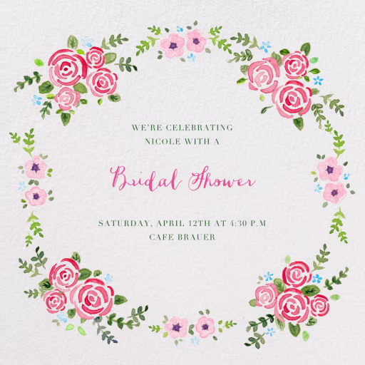 Rose Garland - Bridal Shower Invitation by Paperless Post