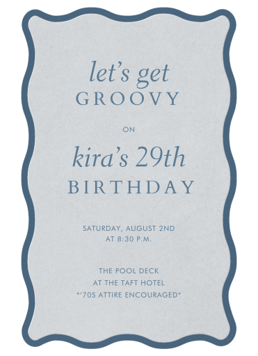 Wavy Frame Groovy Birthday Invitation