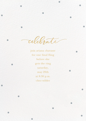 Celebration Dots - Bachelorette Party Invitation by Sugar Paper