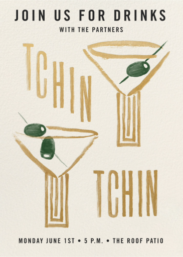 Modern Martini - Cocktail Party Invitation by Phthalo Ruth