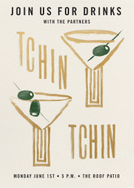 Modern Martini - Cocktail Party Invitation by Phthalo Ruth