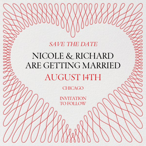 Filigree Heart - Save the Date by Paperless Post