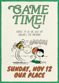 Peanuts Football Birthday Invitation