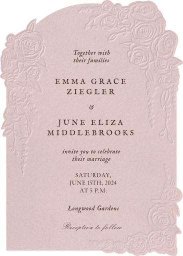 Embossed Rose Arch Invitation