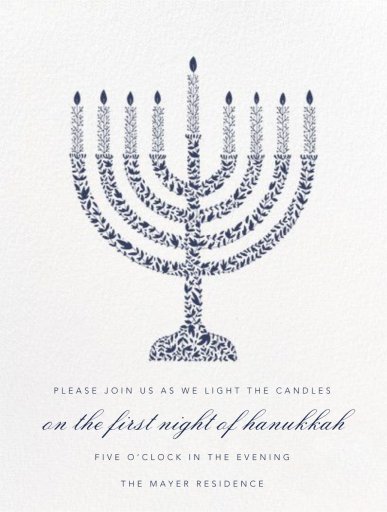 Vine Menorah - Crane - Invitation by Paperless Post