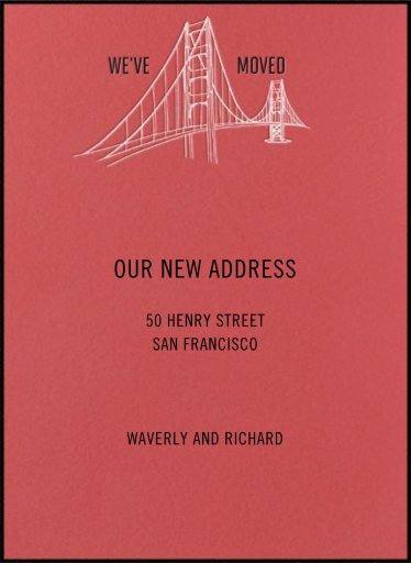 Golden Gate Bridge - Moving Announcement by Paperless Post