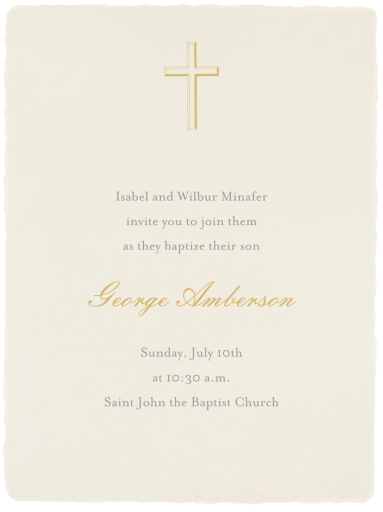 Deckle Cream Smooth - Religious Invitation by Paperless Post