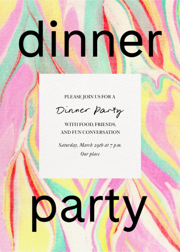 Marble Border - Dinner Party Invitation by Paperless Post
