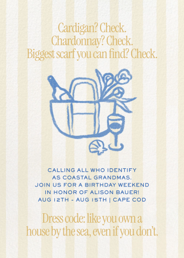 Butter Stripes - Summer Party Invitation by Derek Blasberg