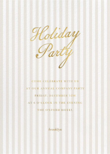 Pale Stripes Holiday - Corporate Holiday Party Invitation by Sugar Paper