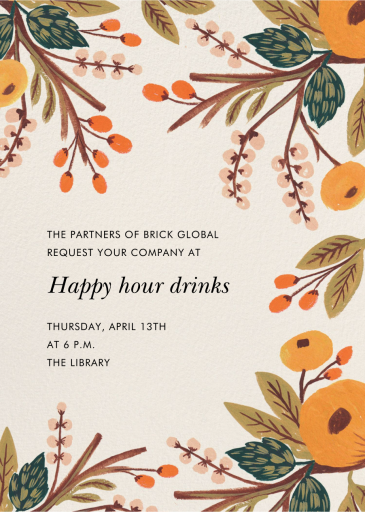 Harvest Floral - Invitation by Rifle Paper Co.