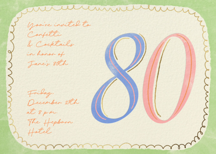 Loopy - 80th Birthday Invitation by Paperless Post
