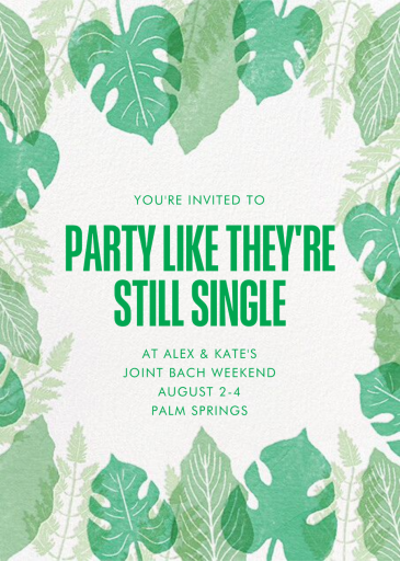 Tropical Frame - Bachelor/Bachelorette Party Invitation by Paperless Post